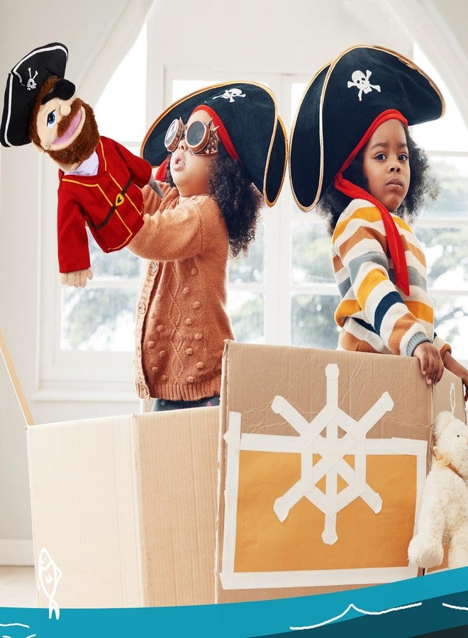 ZJoey Role Play Hand Puppets Hand Plush Chef Doctor Fireman Pirate Detective Athlete Nurse Worker Hand Puppet Toys Puppets for Kids Storytelling Imaginative Pretend Play Teaching Preschool(Pirate) - Image 2